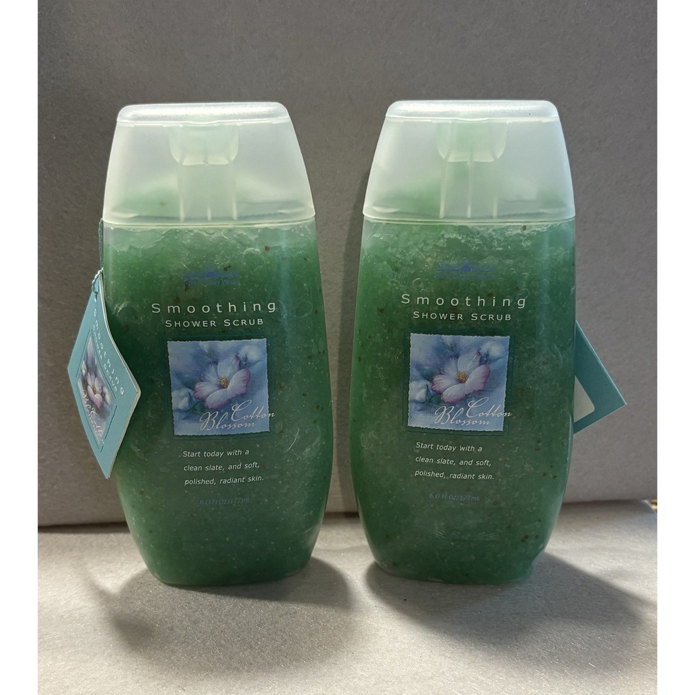 Set of 2 NWT Cotton Blossom Soothing Shower Scrub Bath & Body Works Discontinued